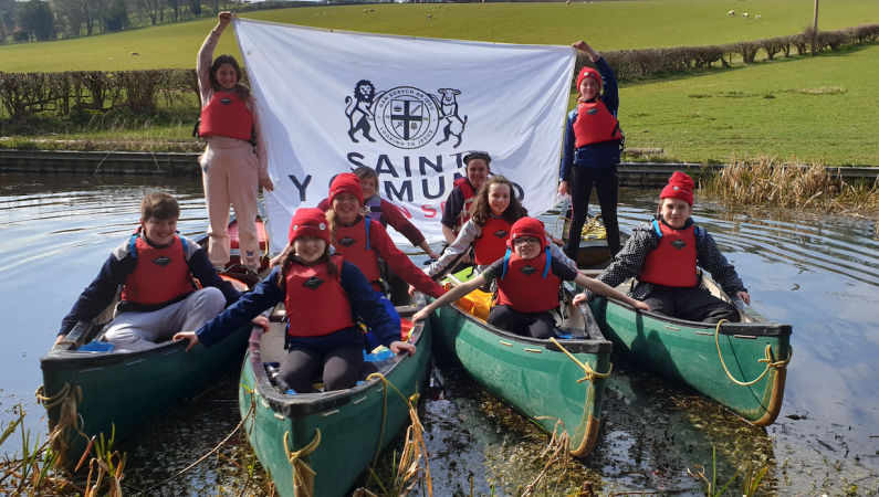 The Group from Kinmel Bay taking part in Our Big Journey in their canoes back in March 2022
